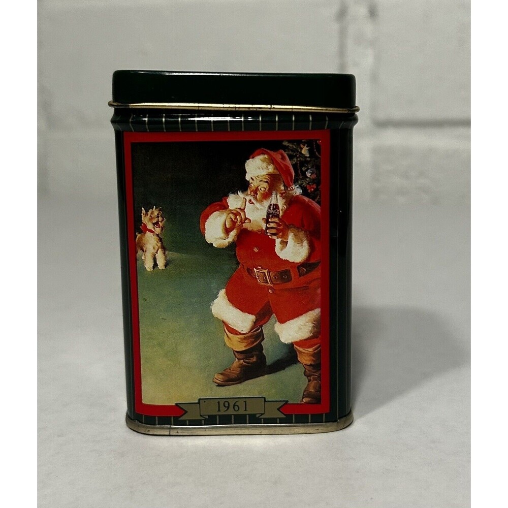 Coca Cola Santa Christmas Candle Tin 3” Vintage 1991